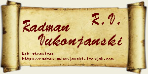 Radman Vukonjanski vizit kartica